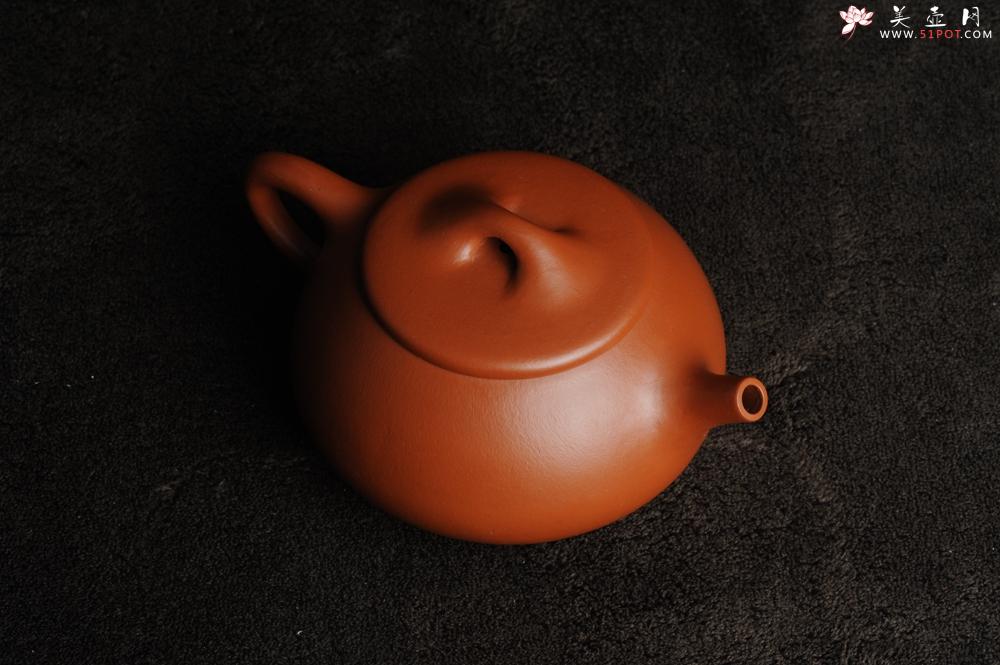 紫砂壶图片：美壶特惠 非铁红色素泥优质朱泥满瓢 平盖石瓢 - 美壶网