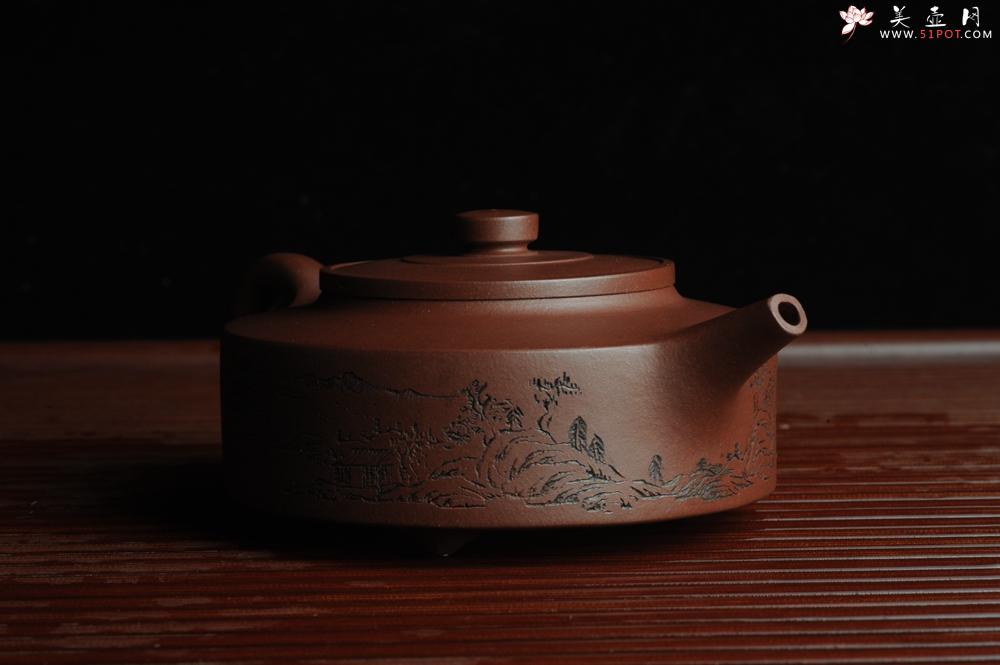 紫砂壶图片：美壶特惠 曼生周盘 通景山水 做工超精致 茶人醉爱 - 美壶网