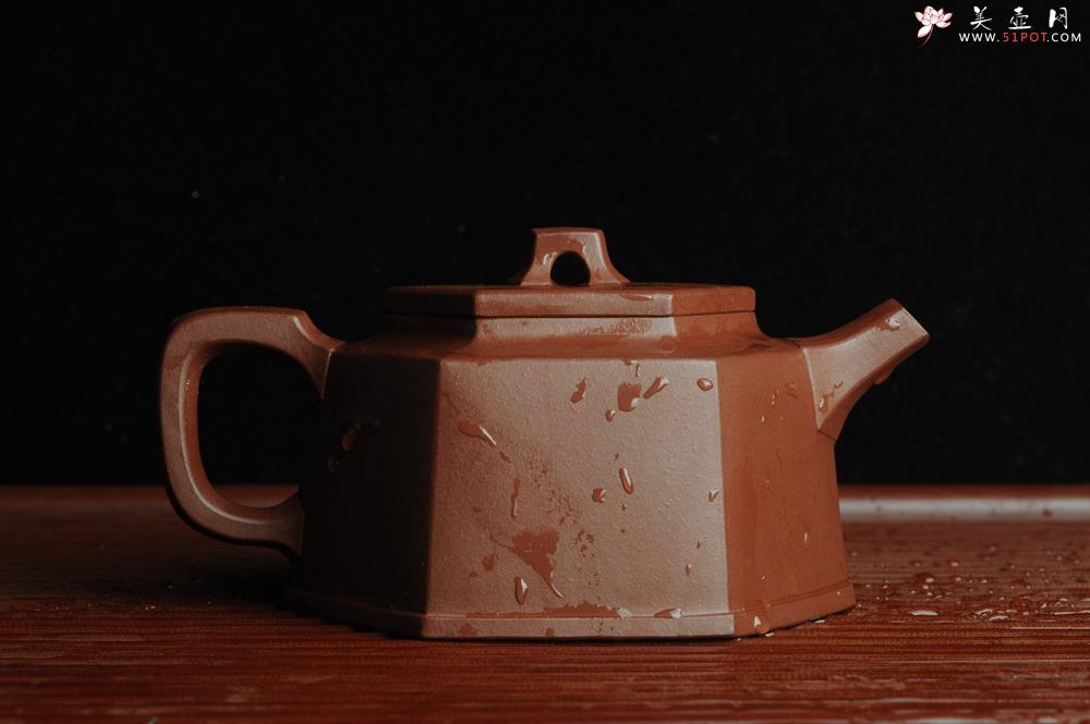 紫砂壶图片：美壶特惠 优质底曹青全手工六方井栏 - 美壶网