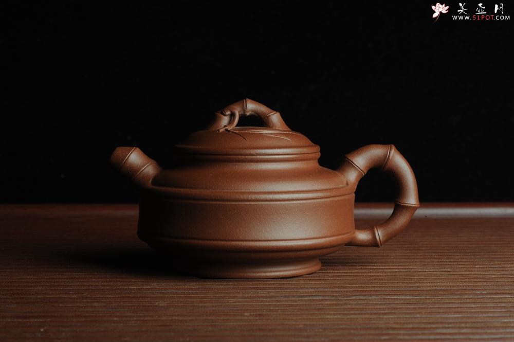 紫砂壶图片:美壶特惠 优质紫泥双线竹鼓 - 美壶网
