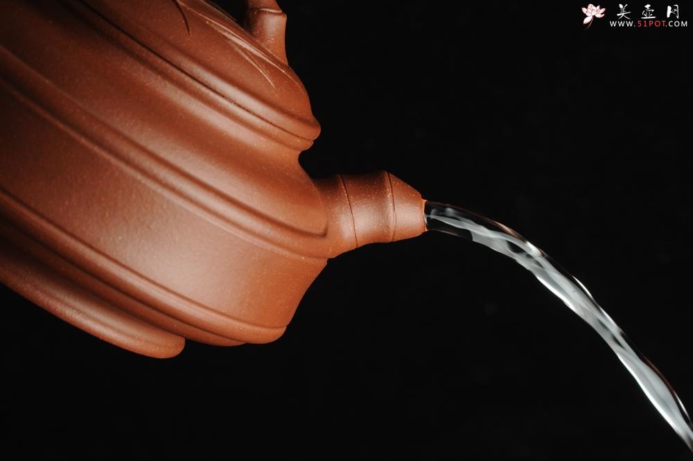 紫砂壶图片:美壶特惠 优质紫泥双线竹鼓 - 美壶网