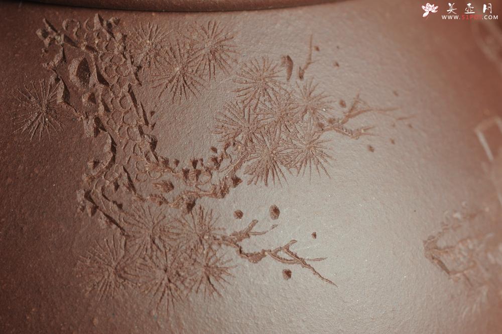 紫砂壶图片：美壶特惠 经典平盖小石瓢 满瓢（景舟石瓢）方健双刀即兴装饰松下高士煮茶图 泥料超好 做工灰常精致 - 美壶网