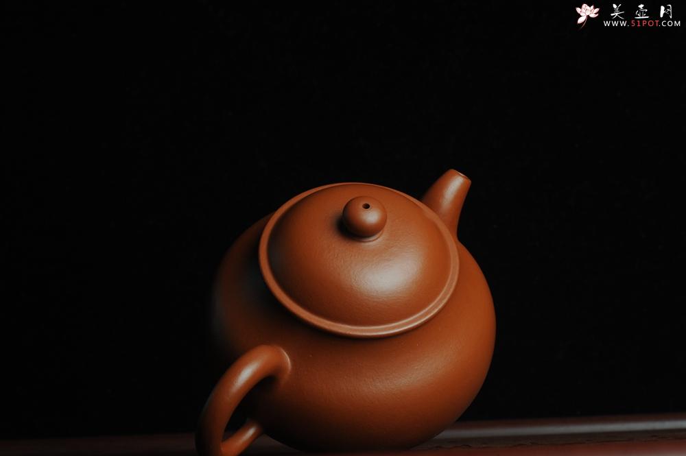 紫砂壶图片：优质赵庄朱泥 全手工潘壶 端庄秀雅 - 美壶网