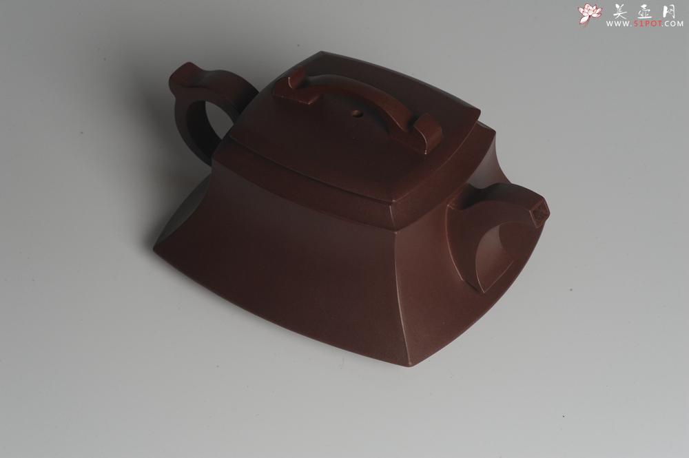 紫砂壶图片：原创精致全手工四方吉玉壶 难度大线条流畅 - 美壶网