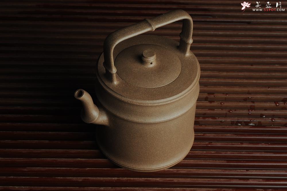 紫砂壶图片：美壶特惠 特好老段泥 精工竹段提梁 挺拔秀雅 - 美壶网
