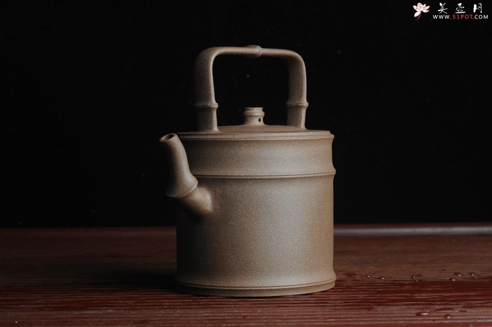 紫砂壶图片：美壶特惠 特好老段泥 精工竹段提梁 挺拔秀雅 - 美壶网