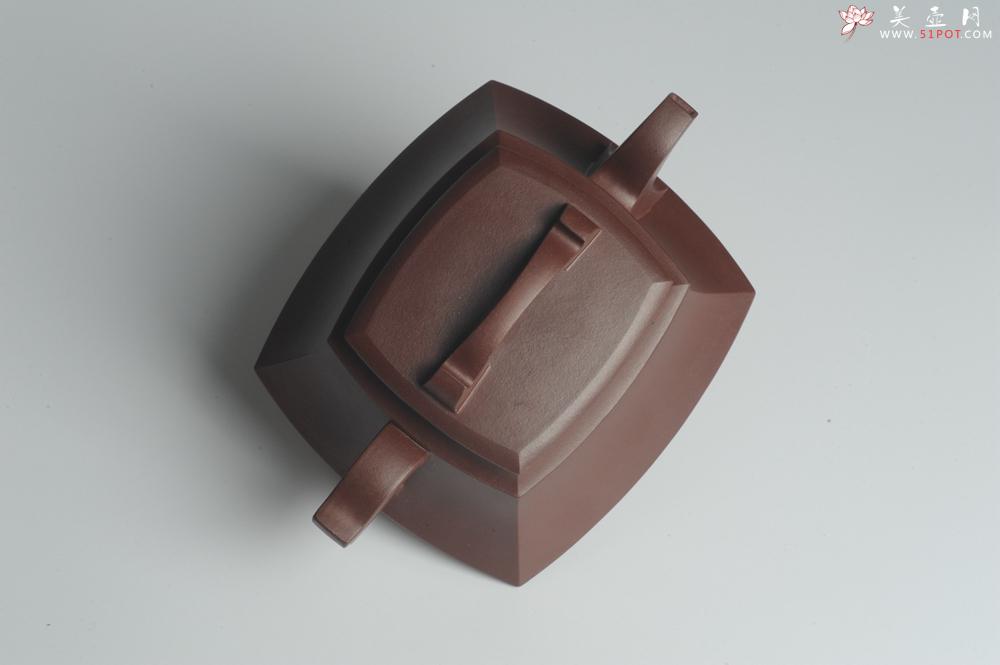 紫砂壶图片：原创精致全手工四方吉玉壶 难度大线条流畅 - 美壶网