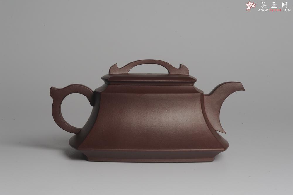 紫砂壶图片：原创精致全手工四方吉玉壶 难度大线条流畅 - 美壶网