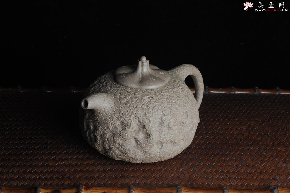 紫砂壶图片：美壶特惠 精品老青段全手工供春 龚春 异形盖 难度大 肌理丰富 - 美壶网