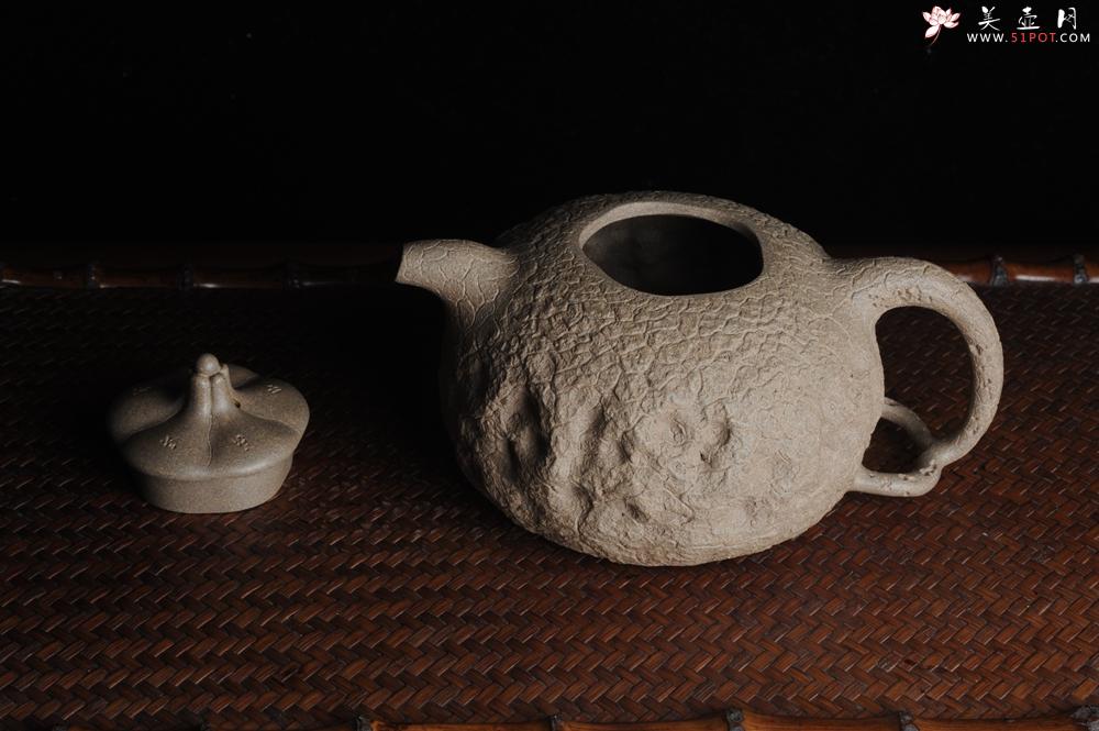 紫砂壶图片：美壶特惠 精品老青段全手工供春 龚春 异形盖 难度大 肌理丰富 - 美壶网