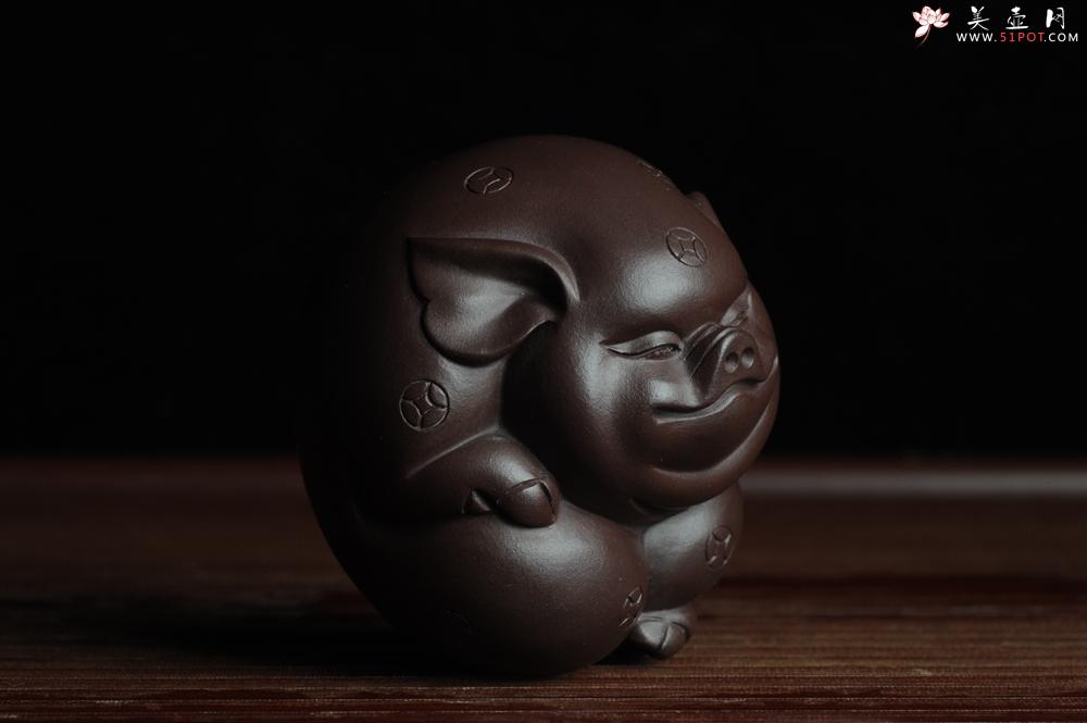 紫砂壶图片：美宠特惠 一团和气猪 神态细腻 做工灰常精致 手工茶宠 - 美壶网