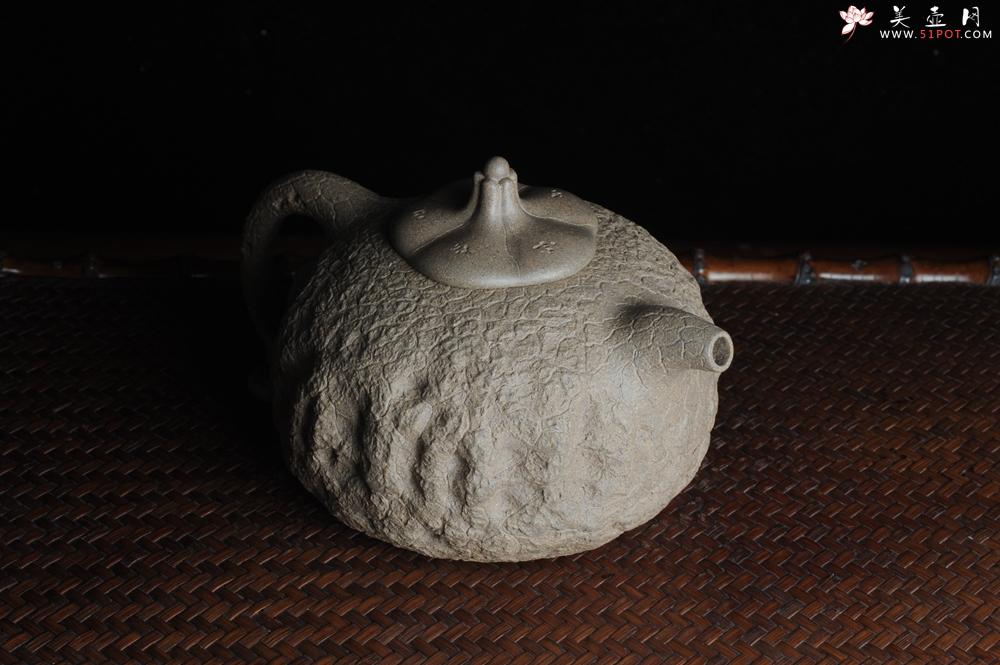 紫砂壶图片：美壶特惠 精品老青段全手工供春 龚春 异形盖 难度大 肌理丰富 - 美壶网