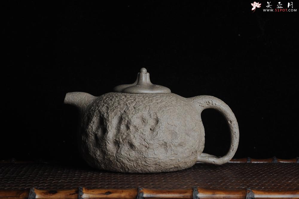 紫砂壶图片：美壶特惠 精品老青段全手工供春 龚春 异形盖 难度大 肌理丰富 - 美壶网