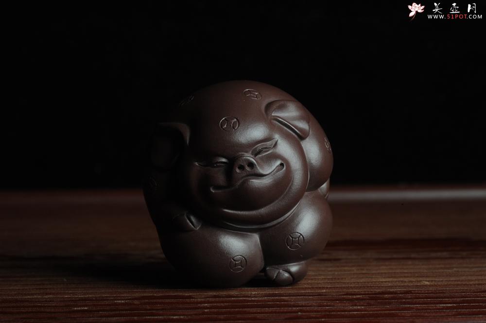 紫砂壶图片：美宠特惠 一团和气猪 神态细腻 做工灰常精致 手工茶宠 - 美壶网