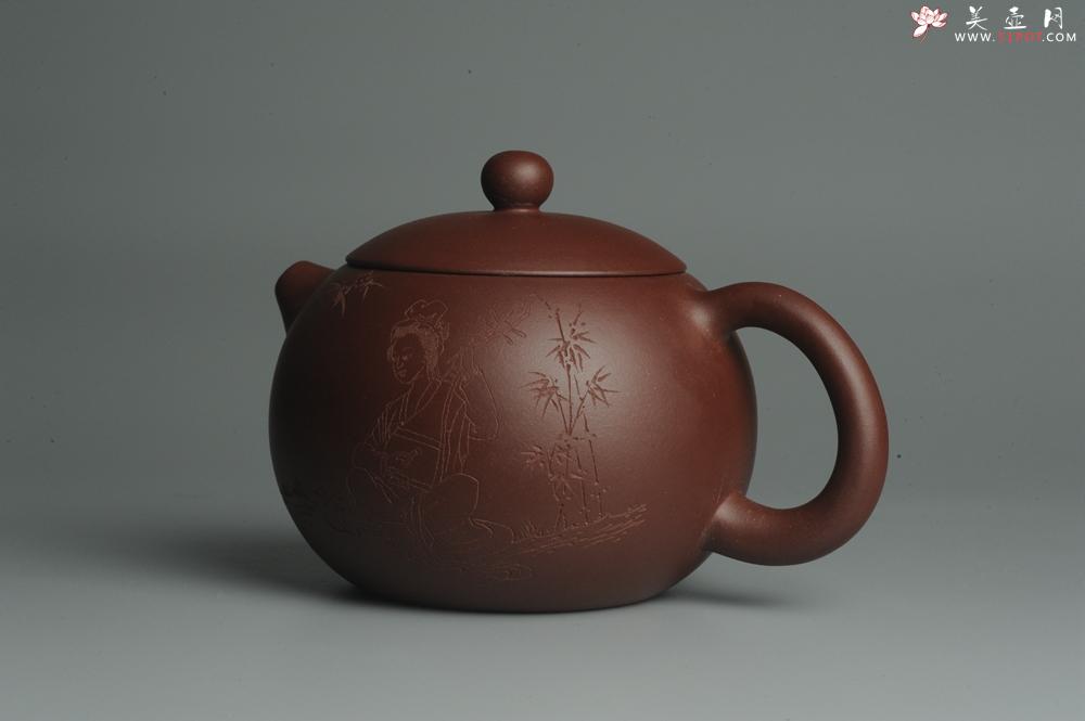紫砂壶图片:美壶福利特惠 精工西施 抚琴图 琴韵泉声 饱满圆润 - 美壶网