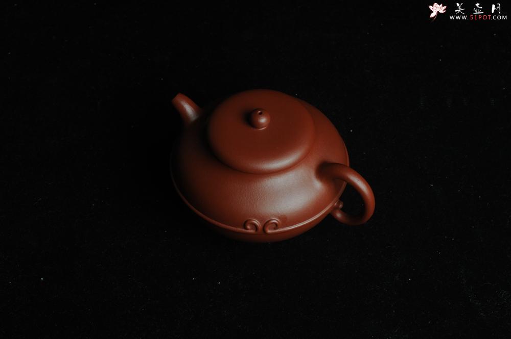 紫砂壶图片：美壶特惠 优质大红袍朱泥 做工精致三足束带一生所爱壶 茶人醉爱 - 美壶网