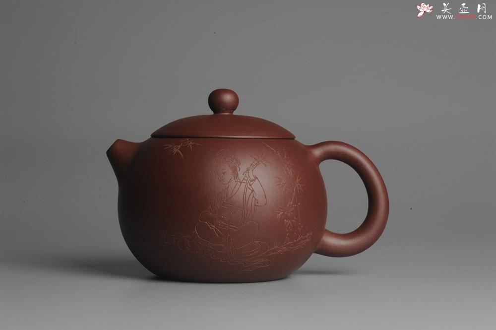紫砂壶图片:美壶福利特惠 精工西施 抚琴图 琴韵泉声 饱满圆润 - 美壶网