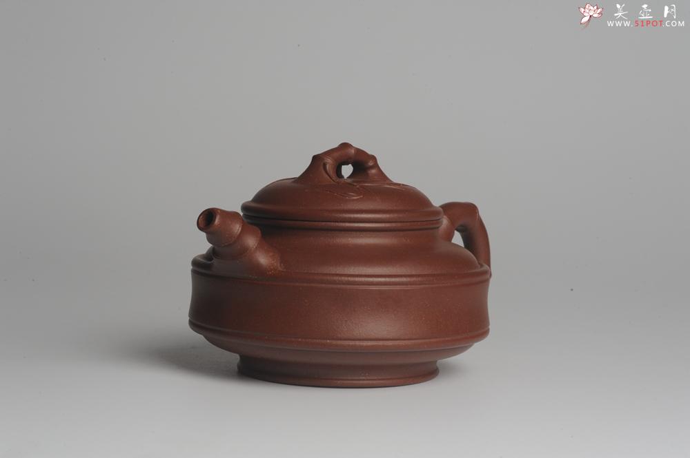 紫砂壶图片：美壶特惠 优质紫泥双线竹鼓二式 精神 - 美壶网