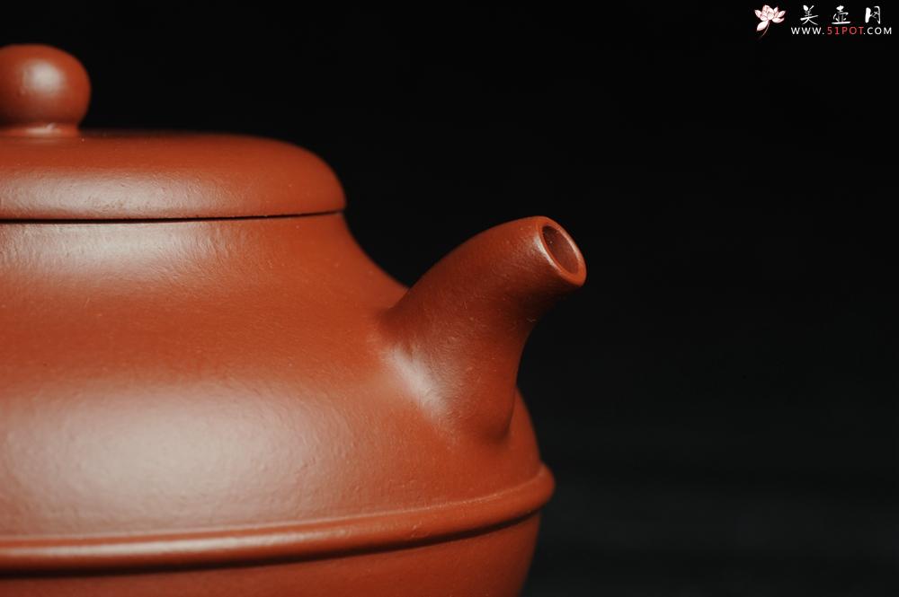 紫砂壶图片：美壶特惠 优质大红袍朱泥 做工精致三足束带一生所爱壶 茶人醉爱 - 美壶网
