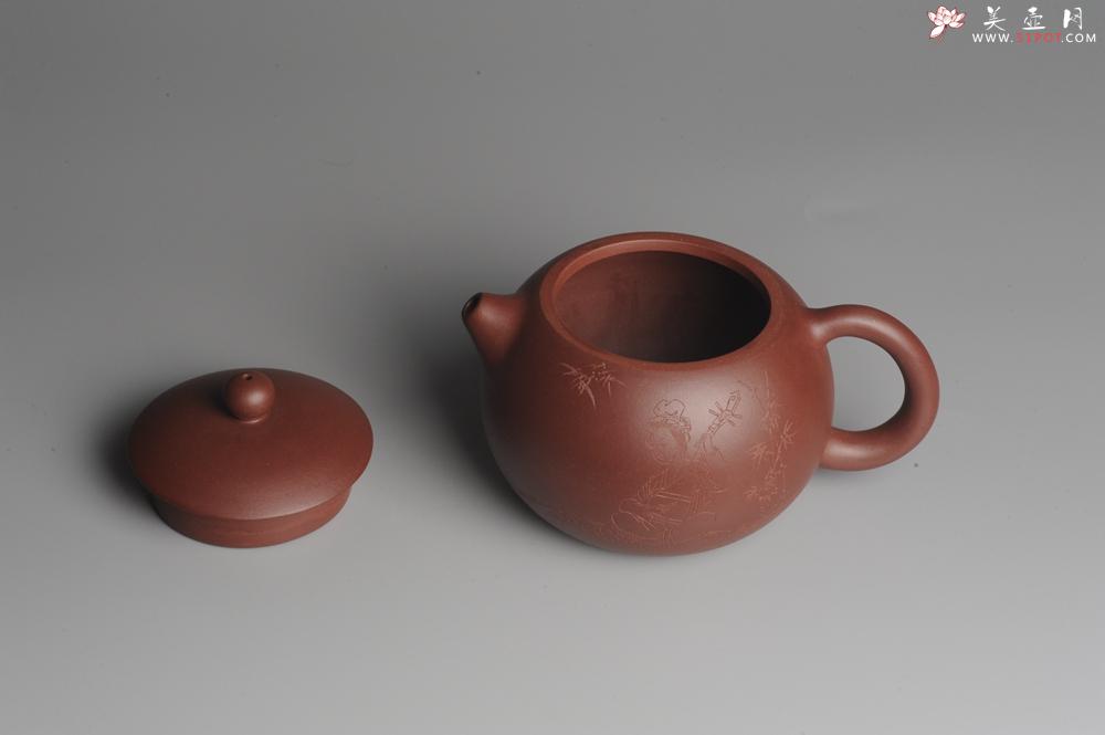 紫砂壶图片:美壶福利特惠 精工西施 抚琴图 琴韵泉声 饱满圆润 - 美壶网