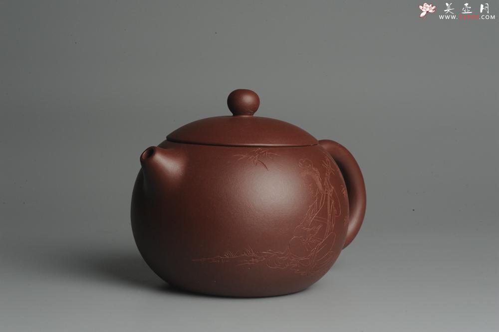 紫砂壶图片:美壶福利特惠 精工西施 抚琴图 琴韵泉声 饱满圆润 - 美壶网