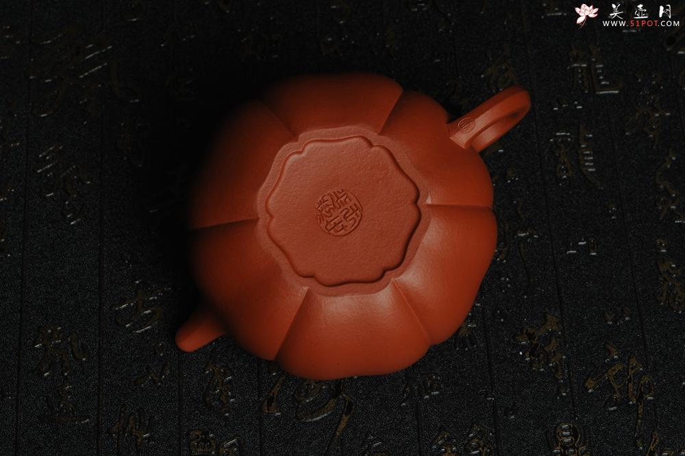 紫砂壶图片：精致朱泥葵仿古 难度太大 收缩大 实属不易 大口实用 - 美壶网