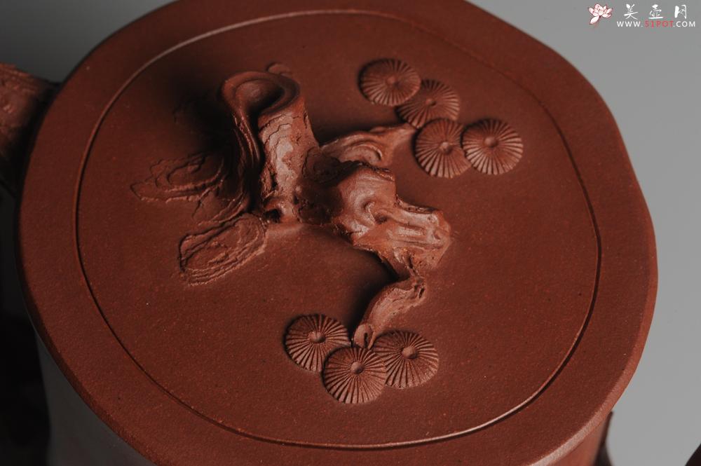 紫砂壶图片：实力派全手工松桩 气质非凡 肌理自然生动 适合收藏 - 美壶网