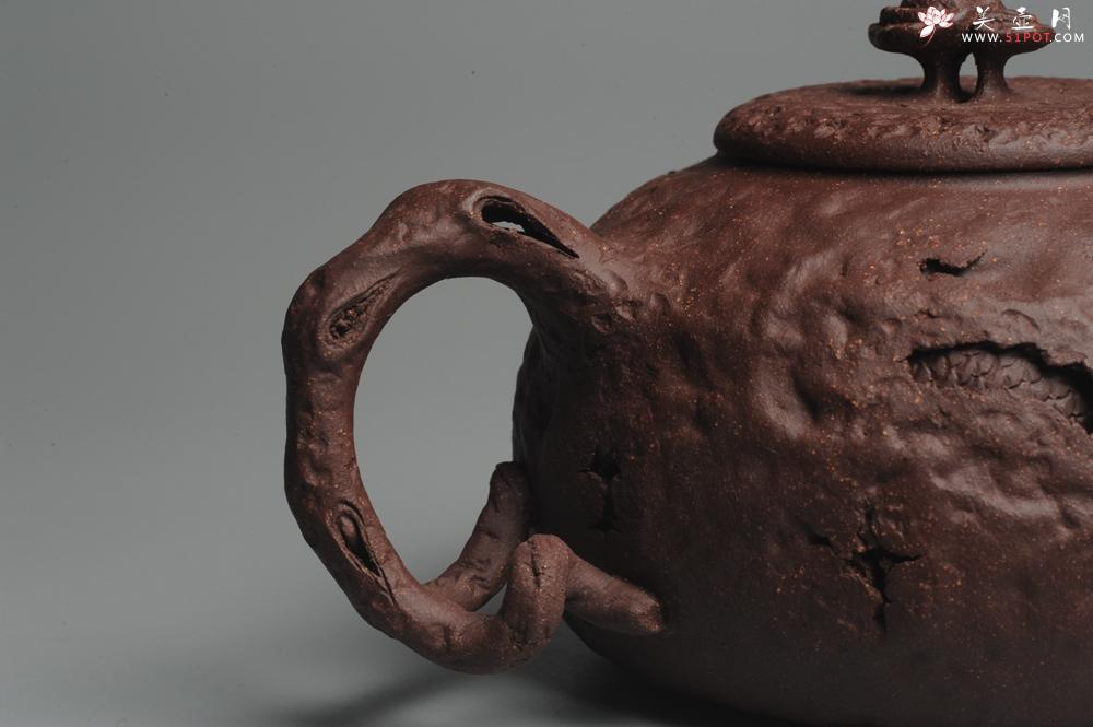 紫砂壶图片：美壶特惠 全手工薄胎游龙灵芝供春 龚春 做工精致 单色更显功力 - 美壶网