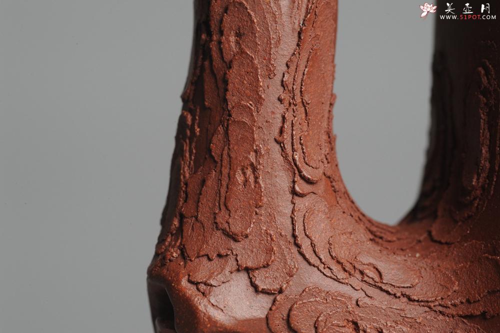 紫砂壶图片：实力派全手工松桩 气质非凡 肌理自然生动 适合收藏 - 美壶网