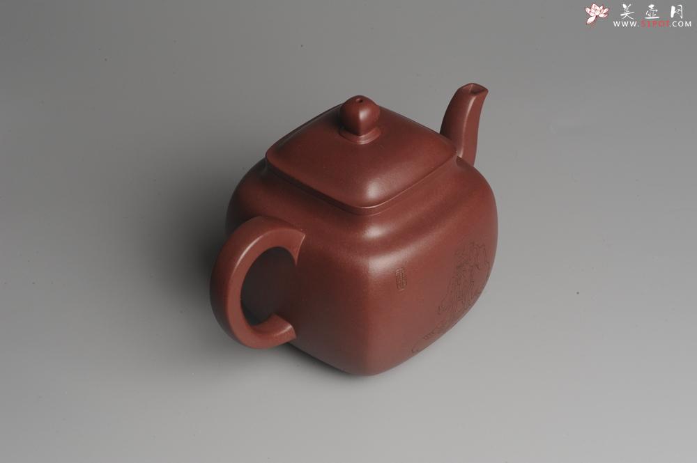 紫砂壶图片：实力派张海艳全手工重器鸣远四方 方健老师双刀装饰 浑厚大气 - 美壶网