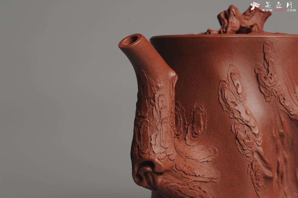 紫砂壶图片：实力派全手工松桩 气质非凡 肌理自然生动 适合收藏 - 美壶网