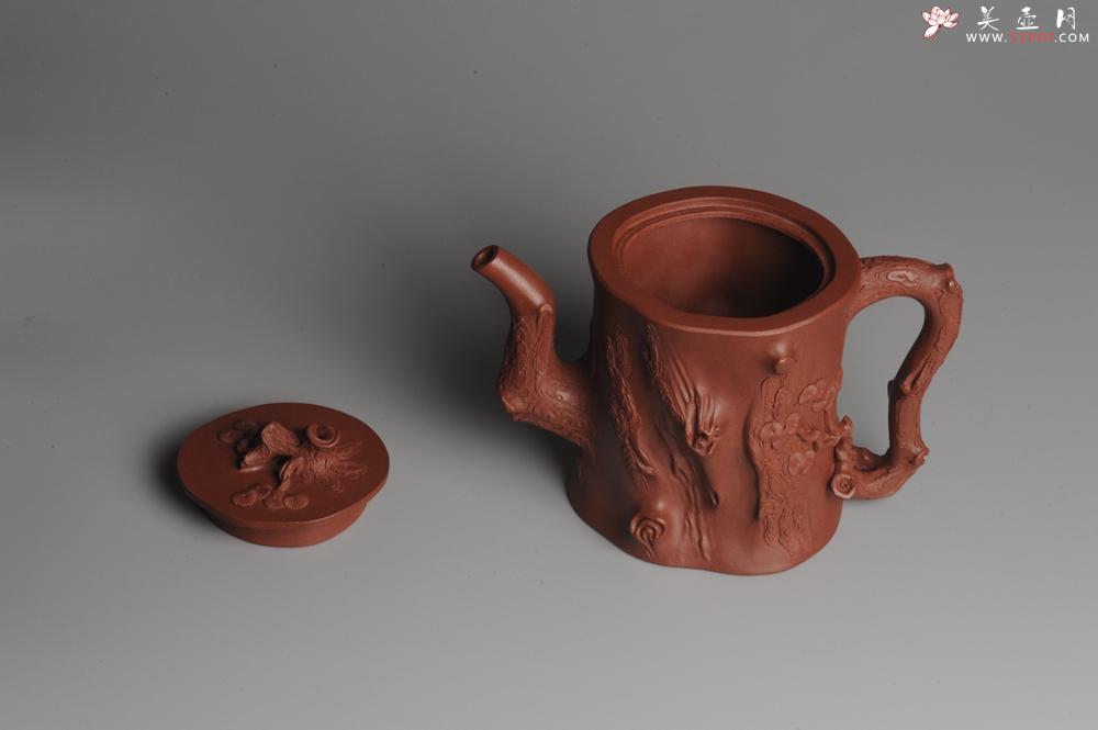 紫砂壶图片：实力派全手工松桩 气质非凡 肌理自然生动 适合收藏 - 美壶网