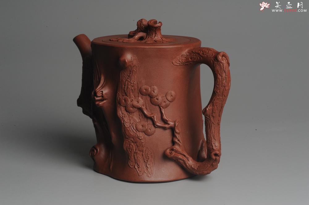 紫砂壶图片：实力派全手工松桩 气质非凡 肌理自然生动 适合收藏 - 美壶网