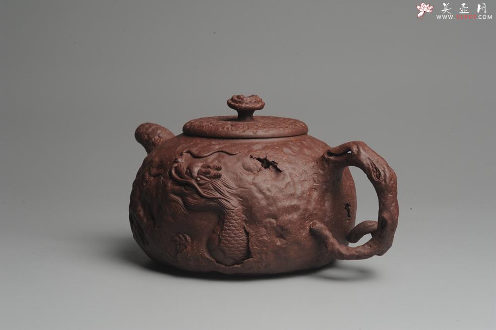 紫砂壶图片：美壶特惠 全手工薄胎游龙灵芝供春 龚春 做工精致 单色更显功力 - 美壶网