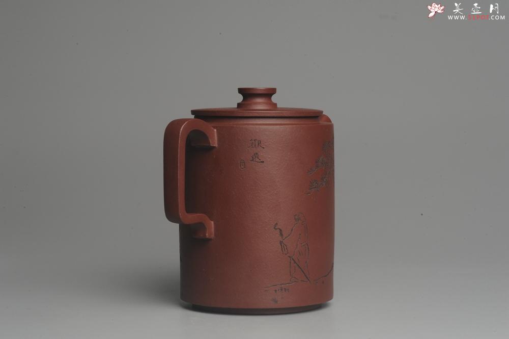 紫砂壶图片：美壶特惠 优质原矿红拼文人小壶柱础 做工精细 禾人老师即兴装饰 - 美壶网