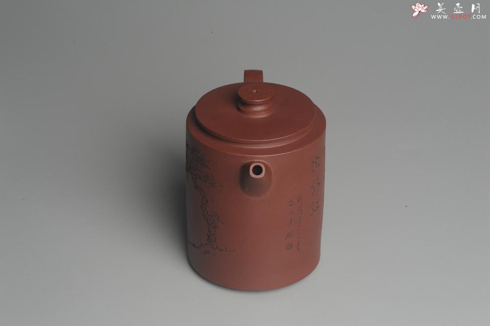 紫砂壶图片：美壶特惠 优质原矿红拼文人小壶柱础 做工精细 禾人老师即兴装饰 - 美壶网