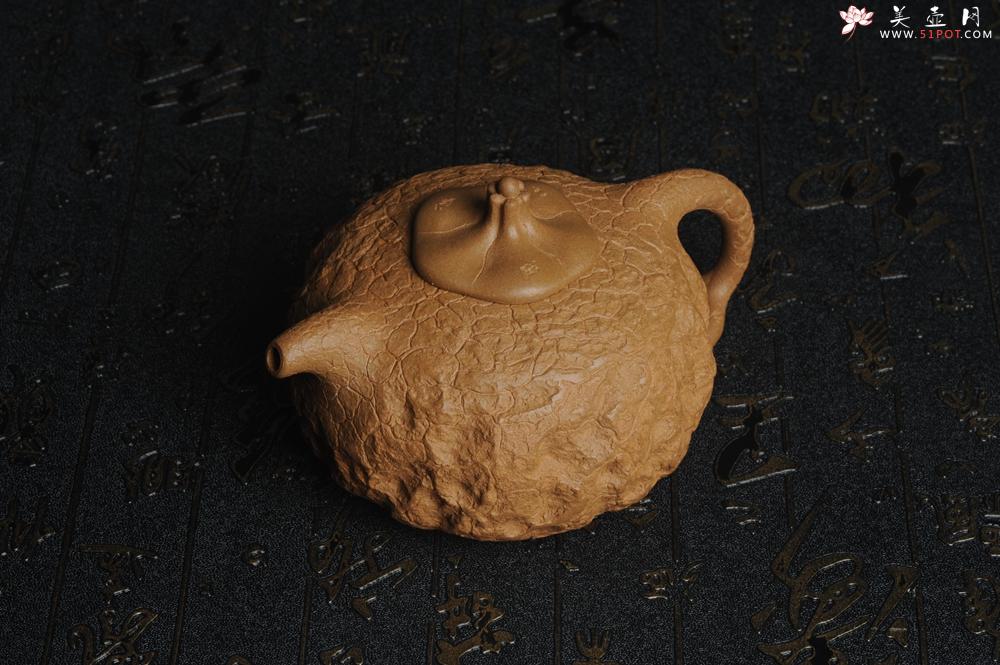 紫砂壶图片：美壶特惠 进步明显优质黄金段全手工供春壶 异型盖 难度大 肌理丰富 - 美壶网