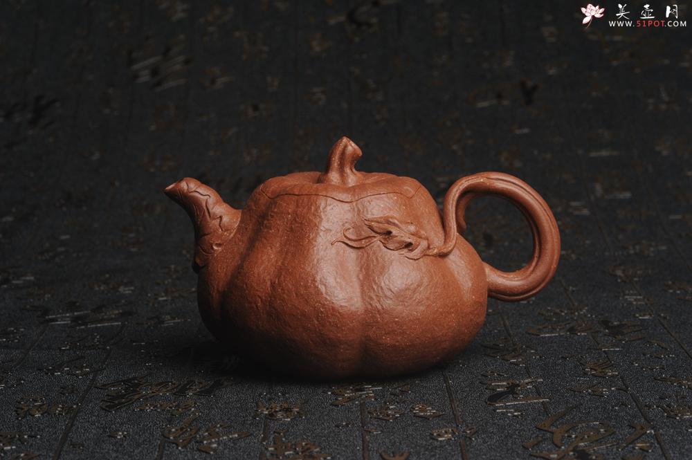 紫砂壶图片：美壶特惠 精致卡盖全手工油润降坡泥仿生小叶歪瓜 难度大 - 美壶网