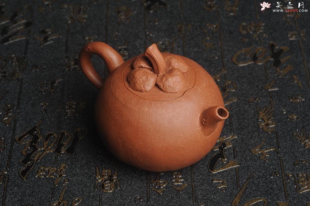 紫砂壶图片：美壶特惠 精致卡盖全手工油润降坡泥仿生小花货 山竹 - 美壶网