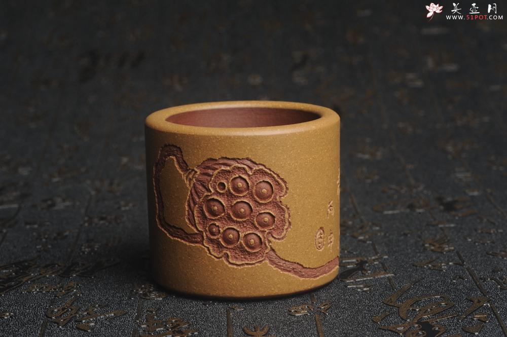 紫砂壶图片：美杯特惠 精品好泥好工好刻雅致厚实品茗杯 缸杯 莲蓬禅心杯 - 美壶网