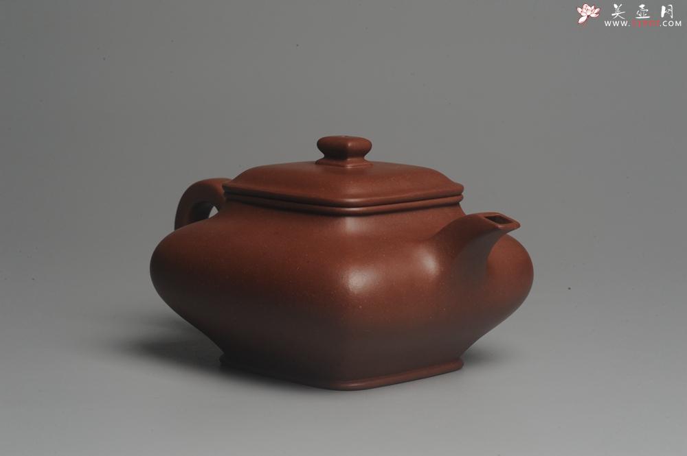 紫砂壶图片：实力派张海艳全手工老辣四方虚扁壶 超精致 - 美壶网