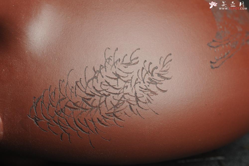 紫砂壶图片：油润紫泥 全手工大满瓢 石瓢 文气装饰双贵图 游鱼之乐 煮白石泛绿云 一瓢细酌邀桐君 - 美壶网