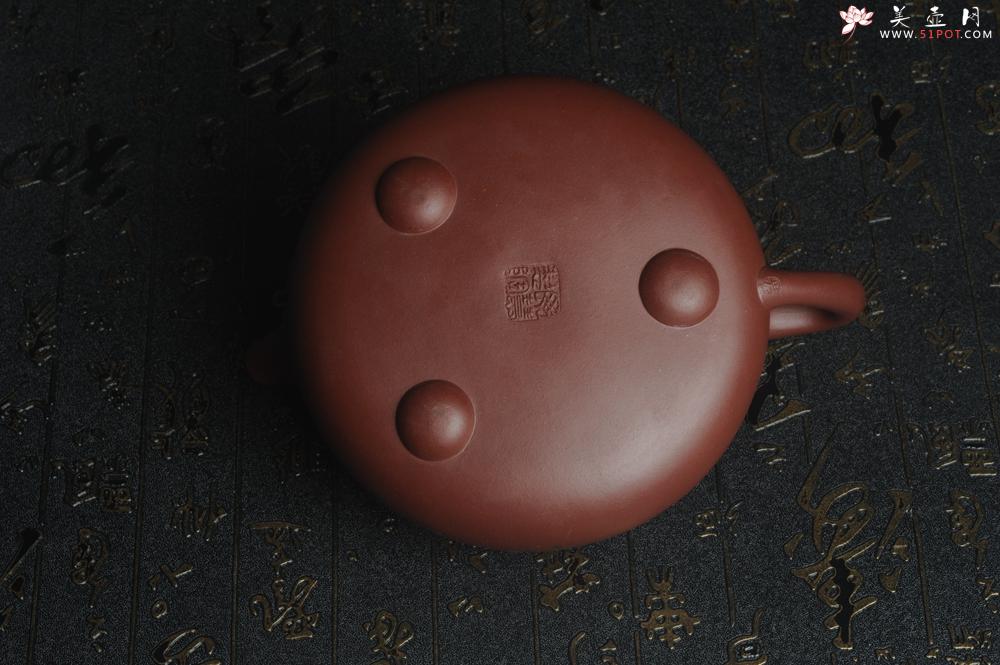 紫砂壶图片：油润紫泥 全手工大满瓢 石瓢 文气装饰小息图 紫瓯蕴玉烹雀舌 砂罂含露泛春华 - 美壶网