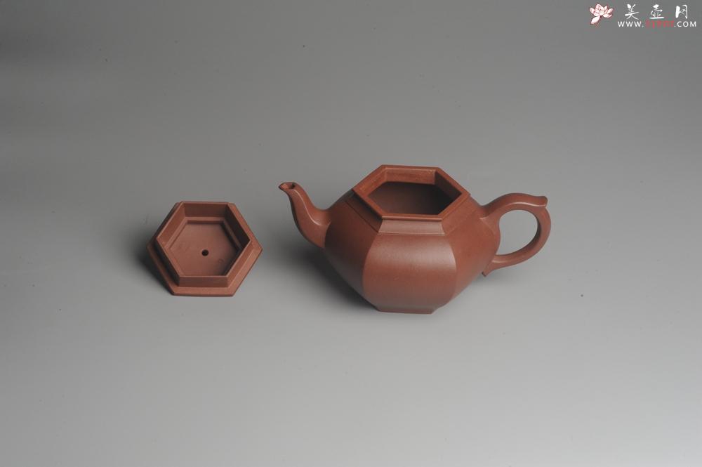 紫砂壶图片：实力派张海艳全手工六方笑樱壶 做工灰常精致 气韵流畅 - 美壶网