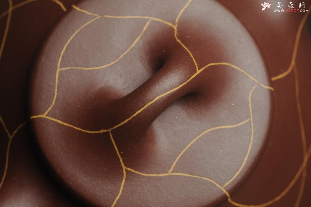 紫砂壶图片:美壶特惠 优质紫泥精工冰纹石瓢壶 特实用 出水如柱 养后油润 - 美壶网