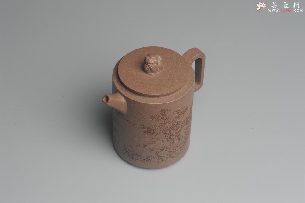 紫砂壶图片：美壶特惠 优质老段文人集狮壶 通景山水 灰常雅致 - 美壶网
