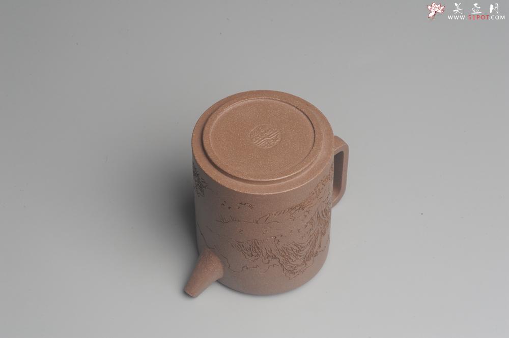 紫砂壶图片：美壶特惠 优质老段文人集狮壶 通景山水 灰常雅致 - 美壶网