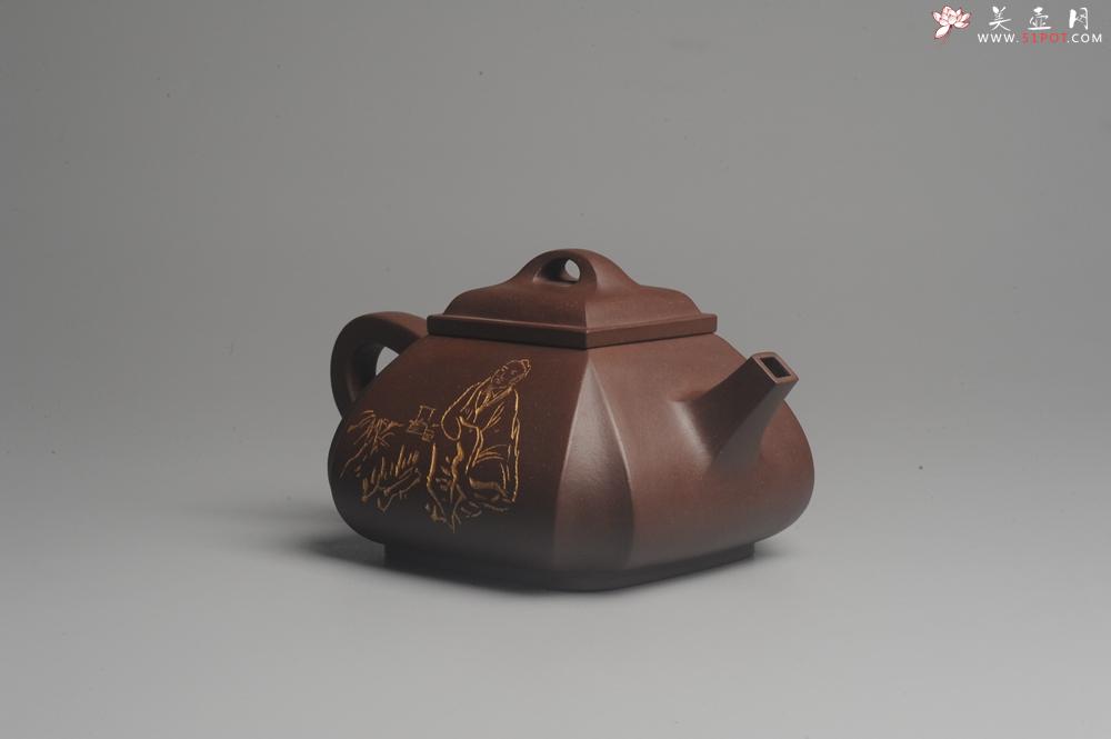 紫砂壶图片：美壶年底特惠 大气端庄 线条流畅 精致全手工抽角石瓢 - 美壶网