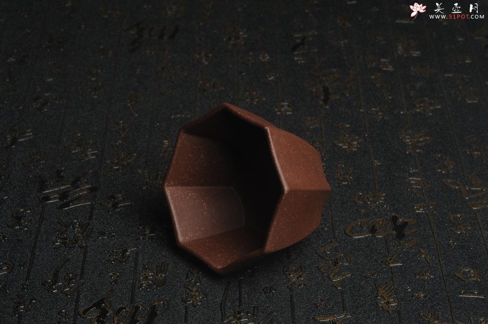 紫砂壶图片：美杯特惠 超精工厚实紫玉金砂八方杯 - 美壶网