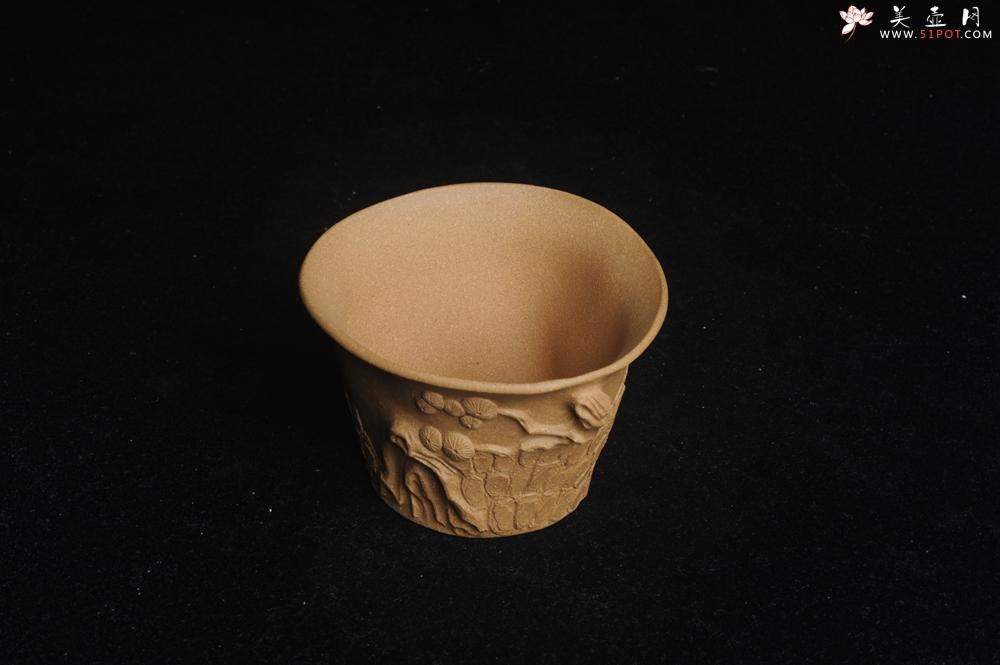 紫砂壶图片：美杯特惠 精致全手工松桩杯 - 美壶网